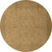 Round Oriental Brown Industrial Rug, urb1290brn