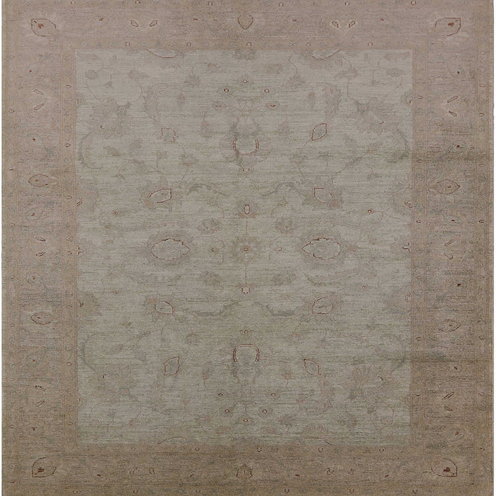 Square Mid-Century Modern Dark Almond Brown Oriental Rug, urb1290