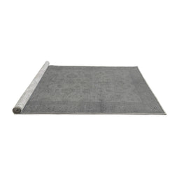 Sideview of Machine Washable Oriental Gray Industrial Rug, wshurb1290gry