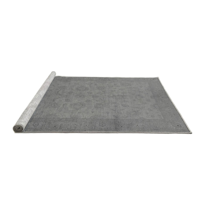 Sideview of Machine Washable Oriental Gray Industrial Rug, wshurb1290gry