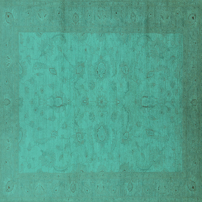 Square Oriental Turquoise Industrial Rug, urb1290turq