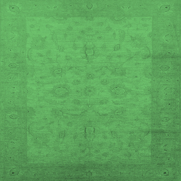 Square Oriental Emerald Green Industrial Rug, urb1290emgrn