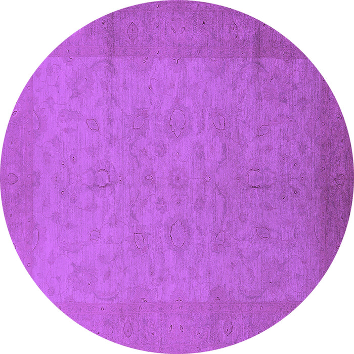 Round Machine Washable Oriental Purple Industrial Area Rugs, wshurb1290pur