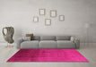 Machine Washable Oriental Pink Industrial Rug in a Living Room, wshurb1291pnk