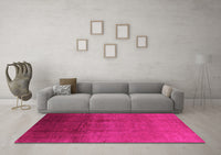 Machine Washable Oriental Pink Industrial Rug, wshurb1291pnk