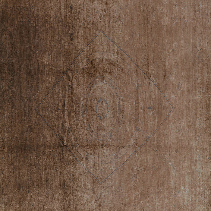 Square Oriental Turquoise Industrial Rug, urb1291turq
