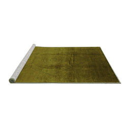 Sideview of Machine Washable Oriental Green Industrial Area Rugs, wshurb1291grn