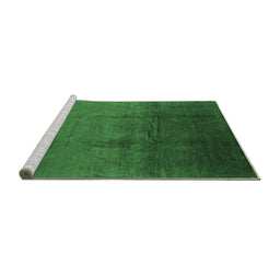 Sideview of Machine Washable Oriental Emerald Green Industrial Area Rugs, wshurb1291emgrn