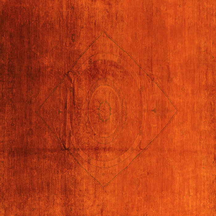 Square Machine Washable Oriental Yellow Industrial Rug, wshurb1291yw