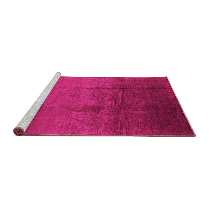 Sideview of Machine Washable Oriental Pink Industrial Rug, wshurb1291pnk