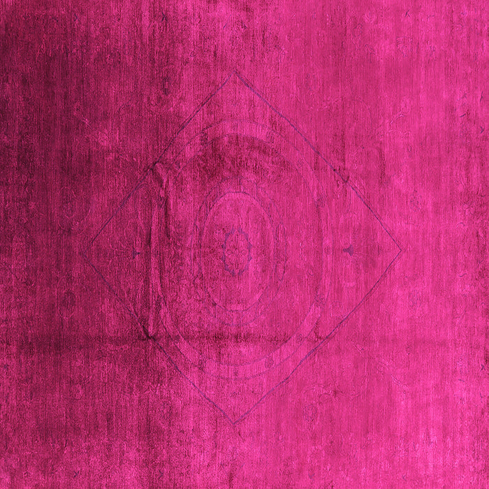 Square Machine Washable Oriental Pink Industrial Rug, wshurb1291pnk