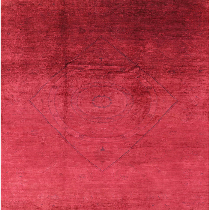 Square Machine Washable Industrial Modern Red Rug, wshurb1291