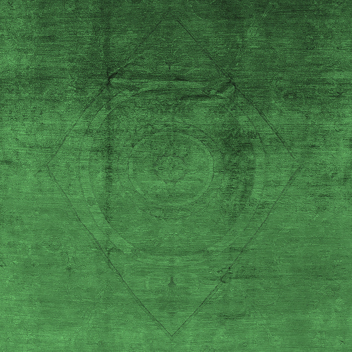 Machine Washable Oriental Emerald Green Industrial Area Rugs, wshurb1291emgrn