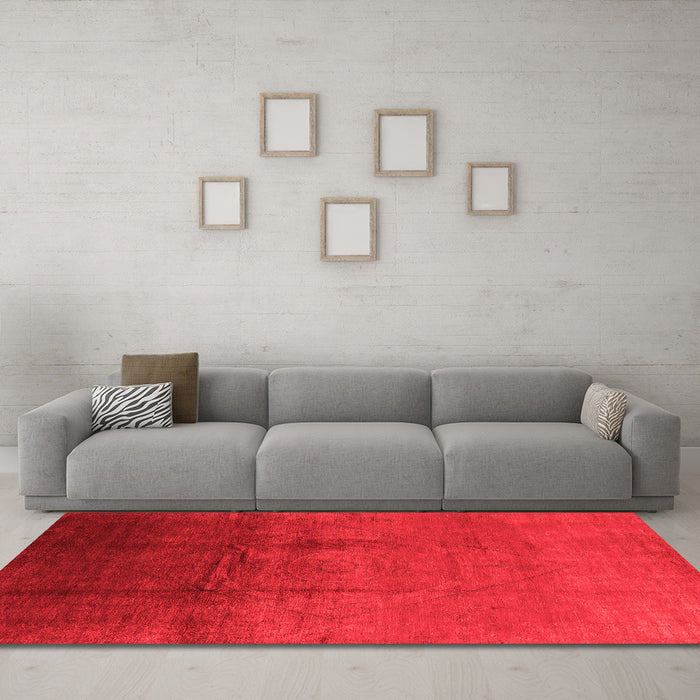 Industrial Red Washable Rugs