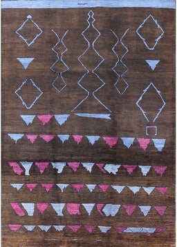 Machine Washable Industrial Modern Mauve Taupe Purple Rug, wshurb1292