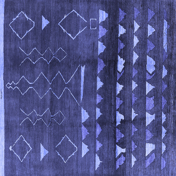 Square Oriental Blue Industrial Rug, urb1292blu