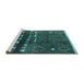 Sideview of Machine Washable Oriental Turquoise Industrial Area Rugs, wshurb1292turq