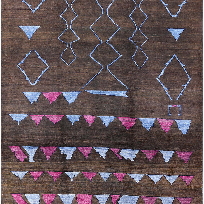 Mid-Century Modern Mauve Taupe Purple Oriental Rug, urb1292