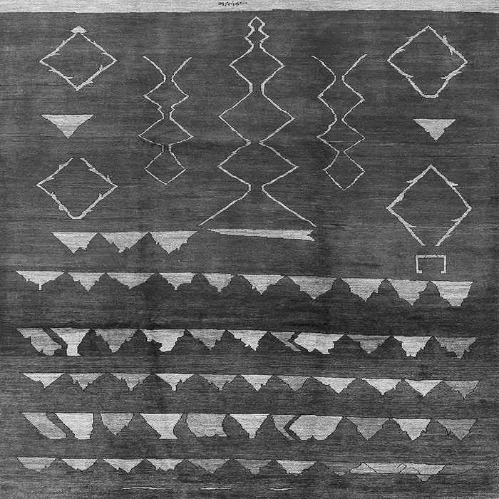 Square Machine Washable Oriental Gray Industrial Rug, wshurb1292gry