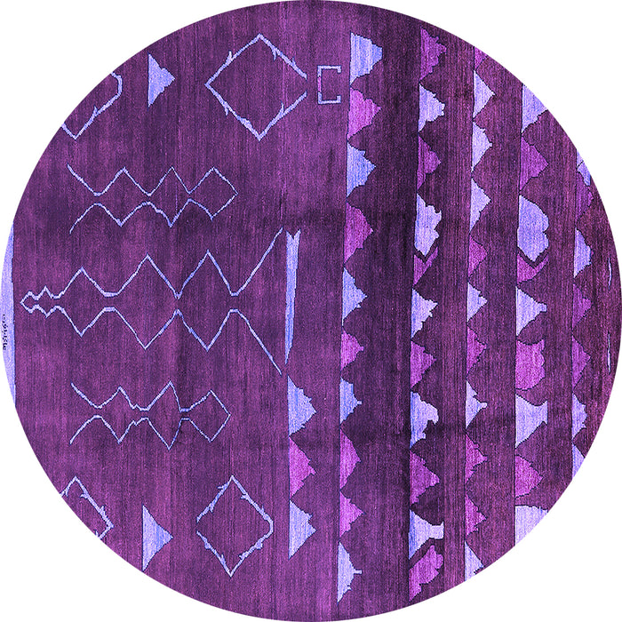 Round Oriental Purple Industrial Rug, urb1292pur