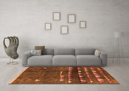 Machine Washable Oriental Orange Industrial Area Rugs in a Living Room, wshurb1292org