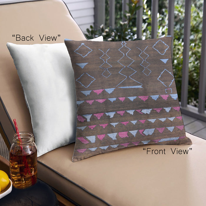 Front View of Mid-Century Modern Urban Square Mauve Taupe Purple Throw Pillow, 18 inch by 18 inch, pwurb1292