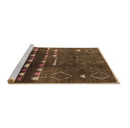 Sideview of Machine Washable Oriental Brown Industrial Rug, wshurb1292brn