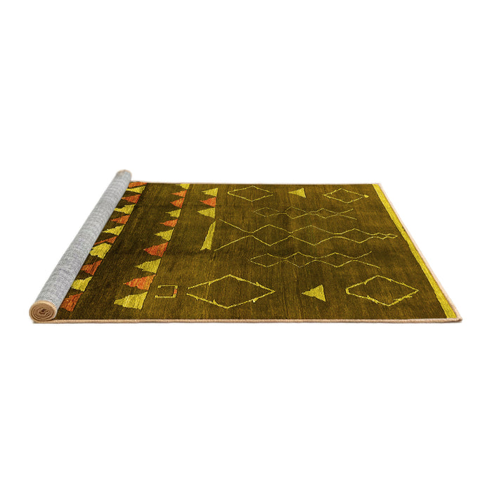 Sideview of Machine Washable Oriental Yellow Industrial Rug, wshurb1292yw