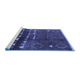 Sideview of Machine Washable Oriental Blue Industrial Rug, wshurb1292blu