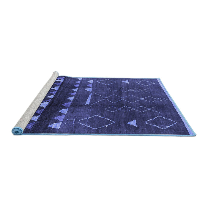 Sideview of Machine Washable Oriental Blue Industrial Rug, wshurb1292blu
