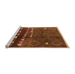 Sideview of Machine Washable Oriental Orange Industrial Area Rugs, wshurb1292org