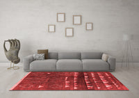 Machine Washable Oriental Red Industrial Rug, wshurb1292red