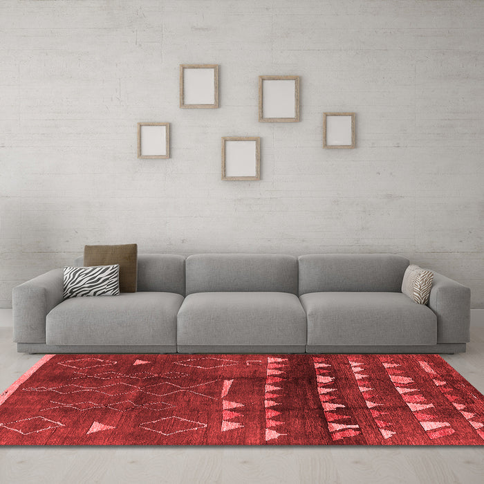 Industrial Red Washable Rugs
