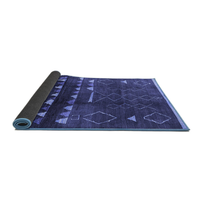 Sideview of Oriental Blue Industrial Rug, urb1292blu