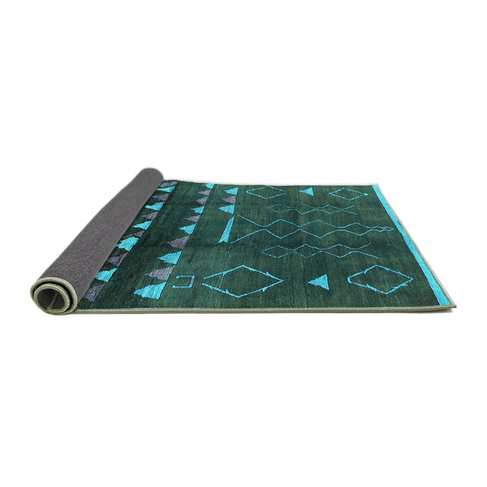 Sideview of Oriental Turquoise Industrial Rug, urb1292turq