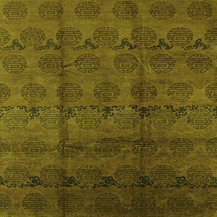 Square Oriental Green Industrial Rug, urb1293grn
