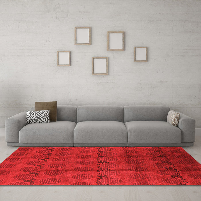 Machine Washable Oriental Orange Industrial Area Rugs in a Living Room, wshurb1293org