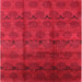 Square Machine Washable Industrial Modern Red Rug, wshurb1293