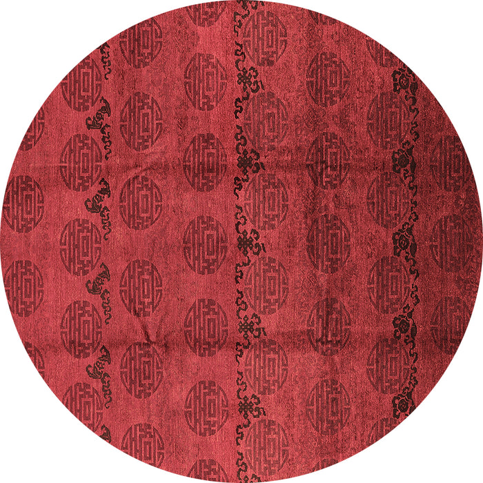 Round Machine Washable Oriental Brown Industrial Rug, wshurb1293brn