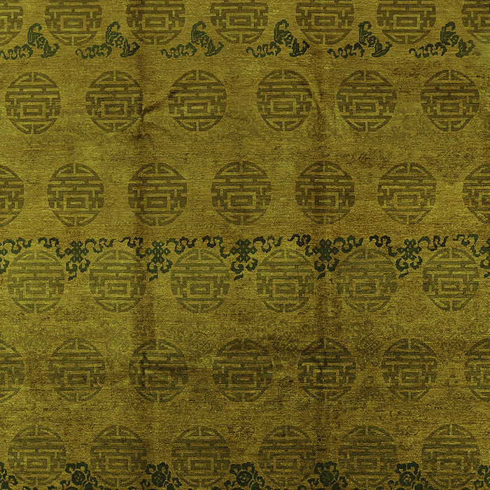 Machine Washable Oriental Green Industrial Area Rugs, wshurb1293grn