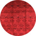 Round Oriental Orange Industrial Rug, urb1293org