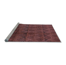 Sideview of Machine Washable Oriental Light Blue Industrial Rug, wshurb1293lblu