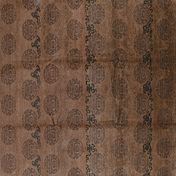 Square Machine Washable Oriental Turquoise Industrial Area Rugs, wshurb1293turq