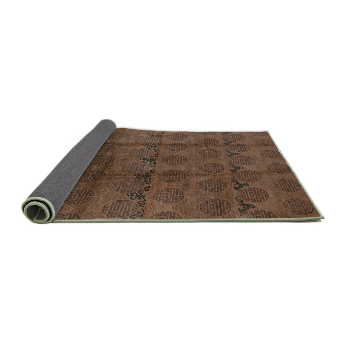 Sideview of Oriental Turquoise Industrial Rug, urb1293turq
