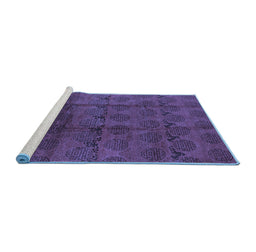 Sideview of Machine Washable Oriental Blue Industrial Rug, wshurb1293blu