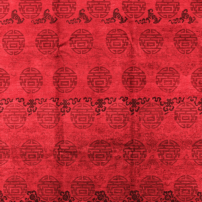 Machine Washable Oriental Red Industrial Rug, wshurb1293red