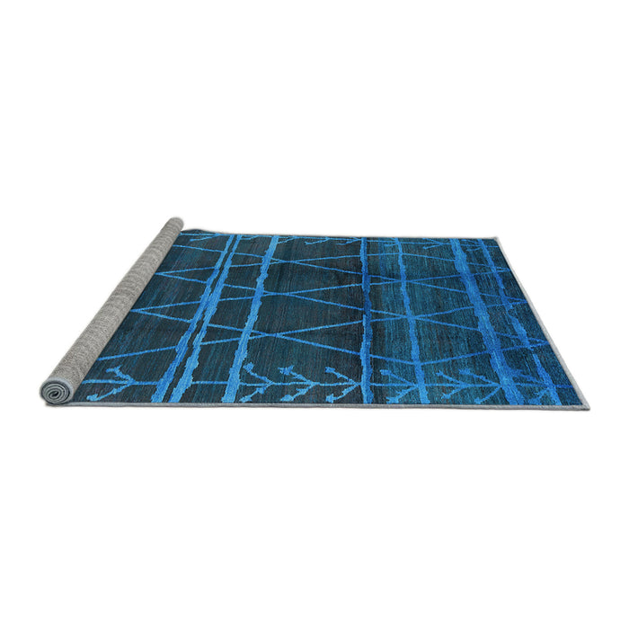 Sideview of Machine Washable Oriental Light Blue Industrial Rug, wshurb1294lblu