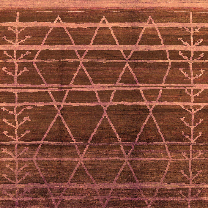 Square Machine Washable Oriental Orange Industrial Area Rugs, wshurb1294org