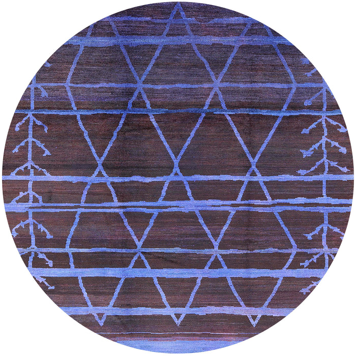 Round Machine Washable Industrial Modern Plum Purple Rug, wshurb1294