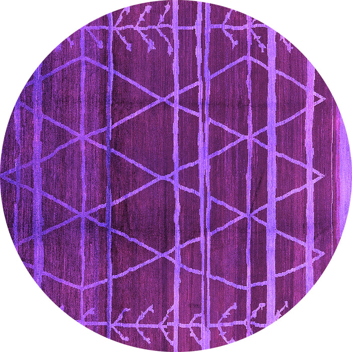 Round Oriental Pink Industrial Rug, urb1294pnk
